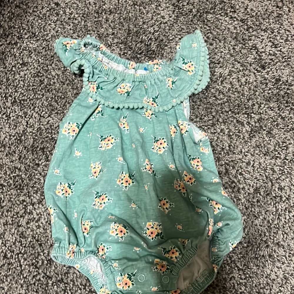 Blue floral onesie